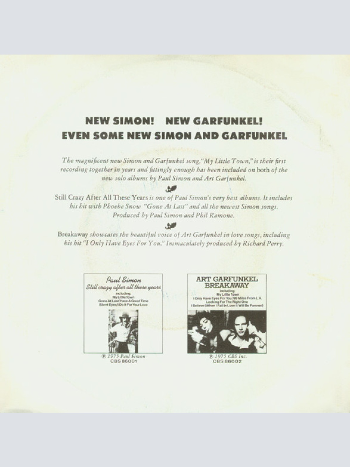 Vinyl / Simon And Garfunkel* Plus Art Garfunkel Plus Paul Simon - My Little Town