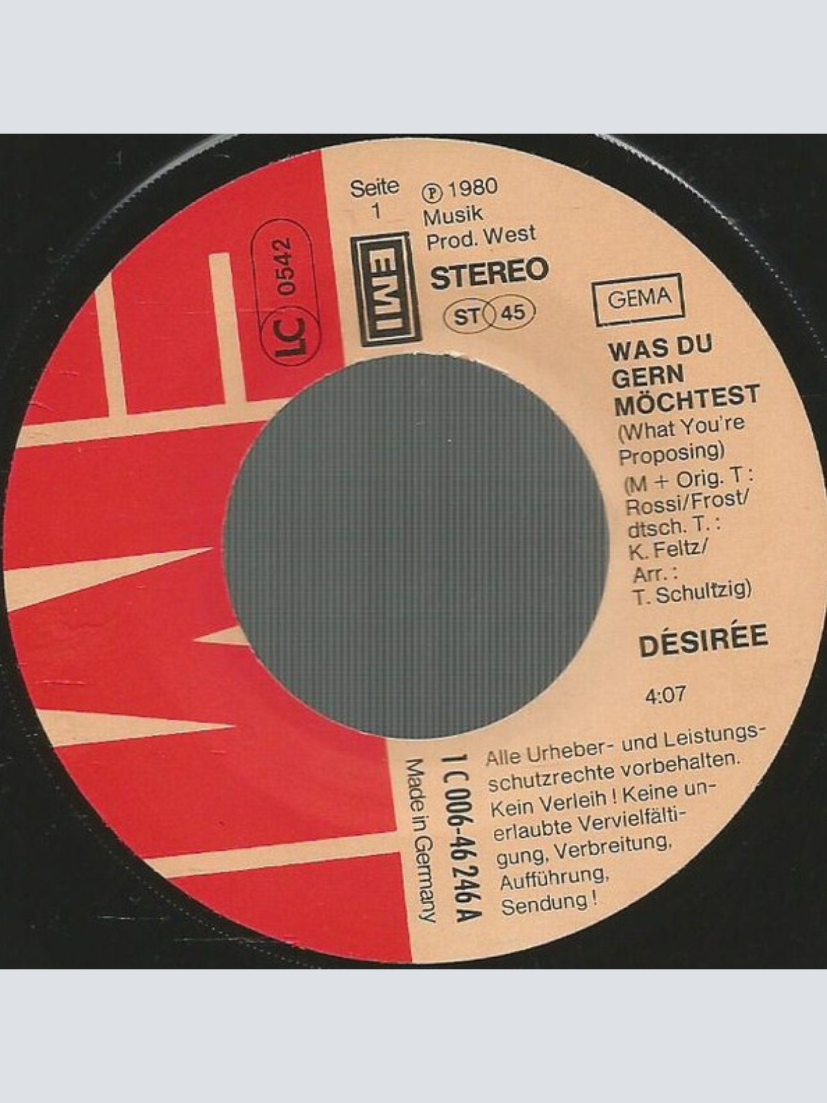 Vinyl / Désirée* - Was Du Gern Möchtest (What You're Proposing)