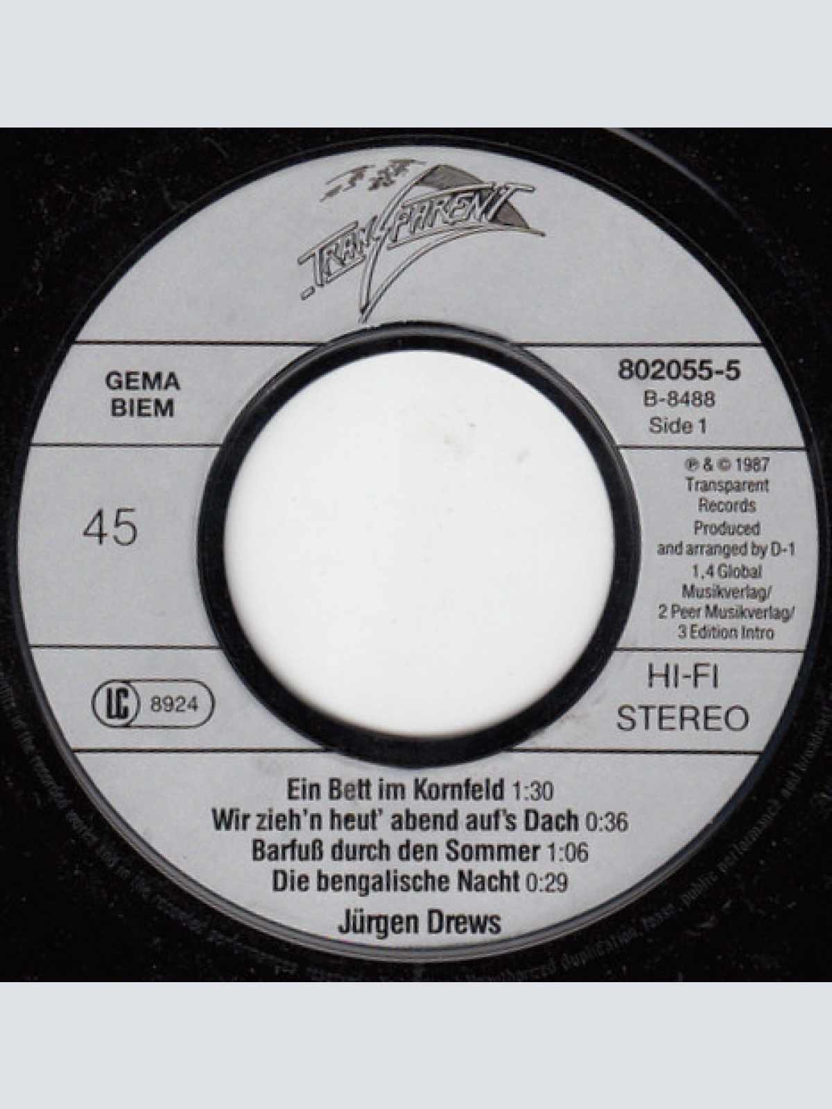 Vinyl / Jürgen Drews - Das Sommer Medley '87