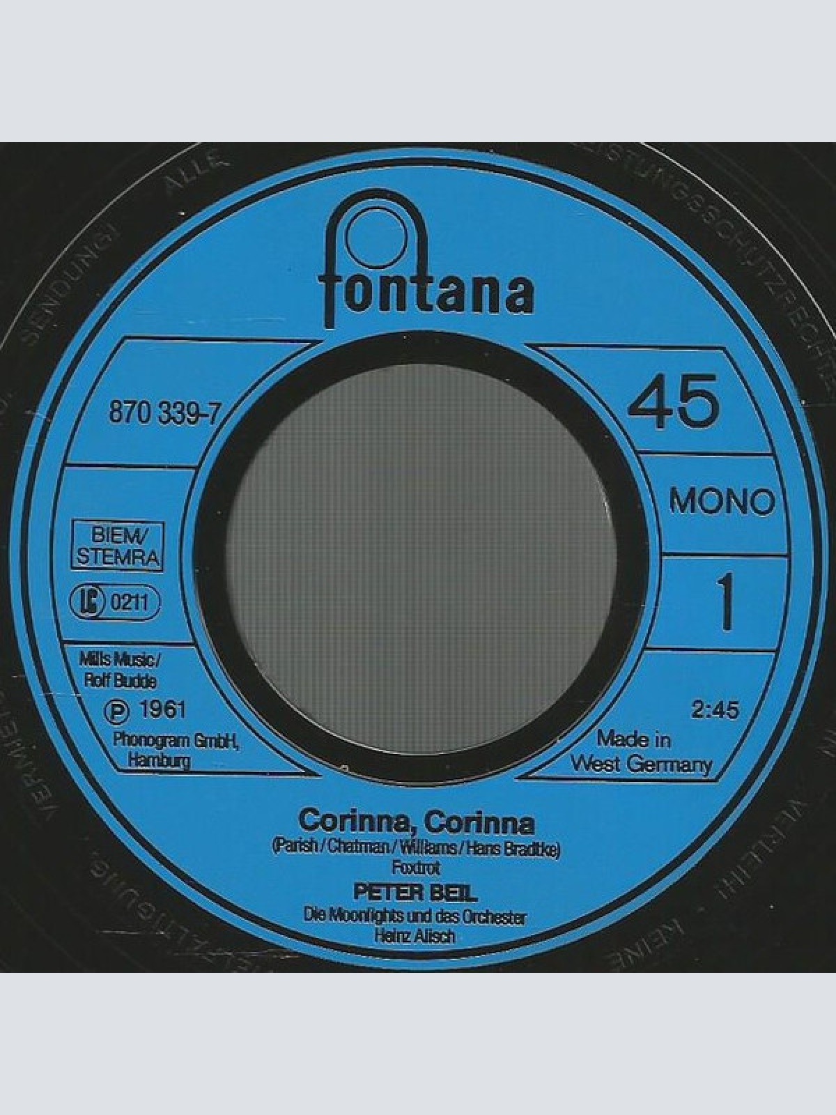 Vinyl / Peter Beil - Corinna, Corinna