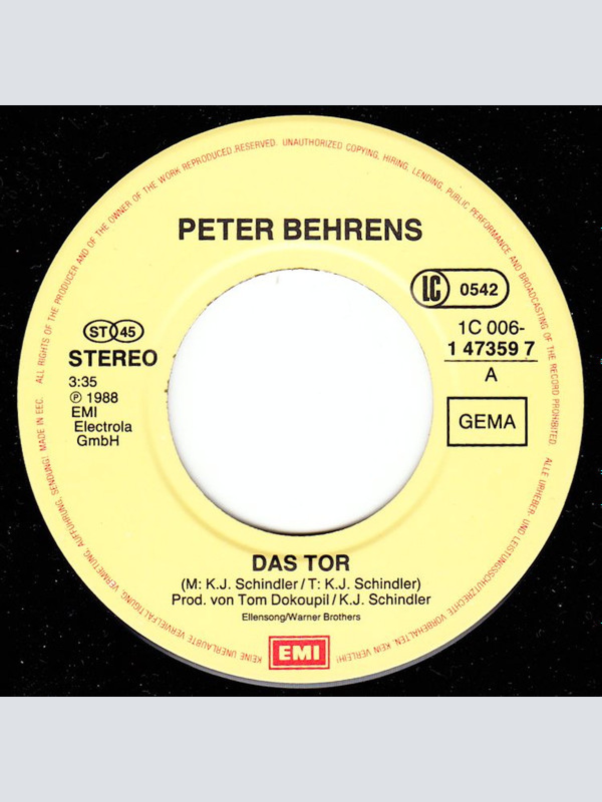Vinyl / Peter Behrens - Das Tor