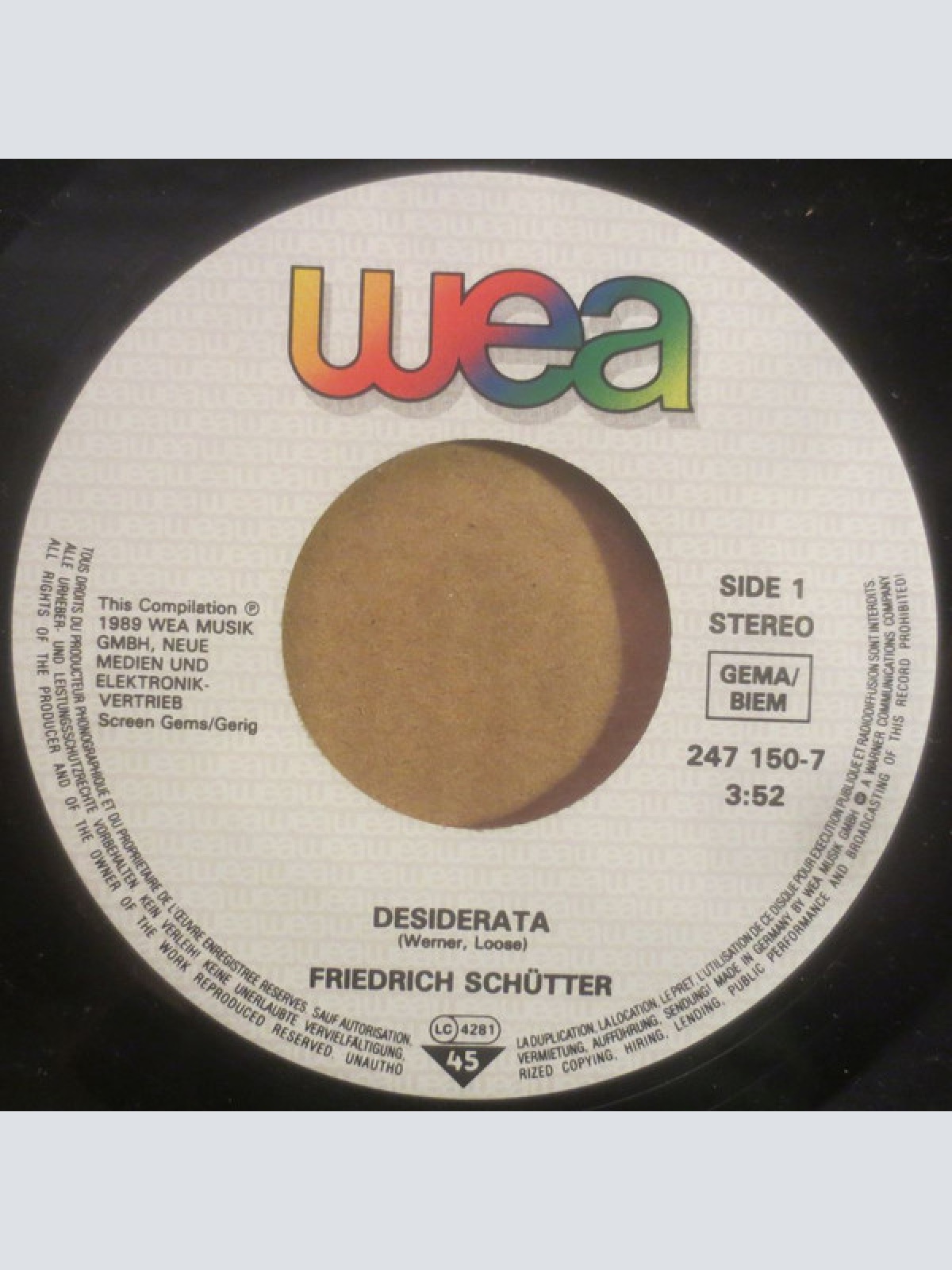 Vinyl / Friedrich Schütter - Desiderata / Sag Mir Wo Die Blumen Sind