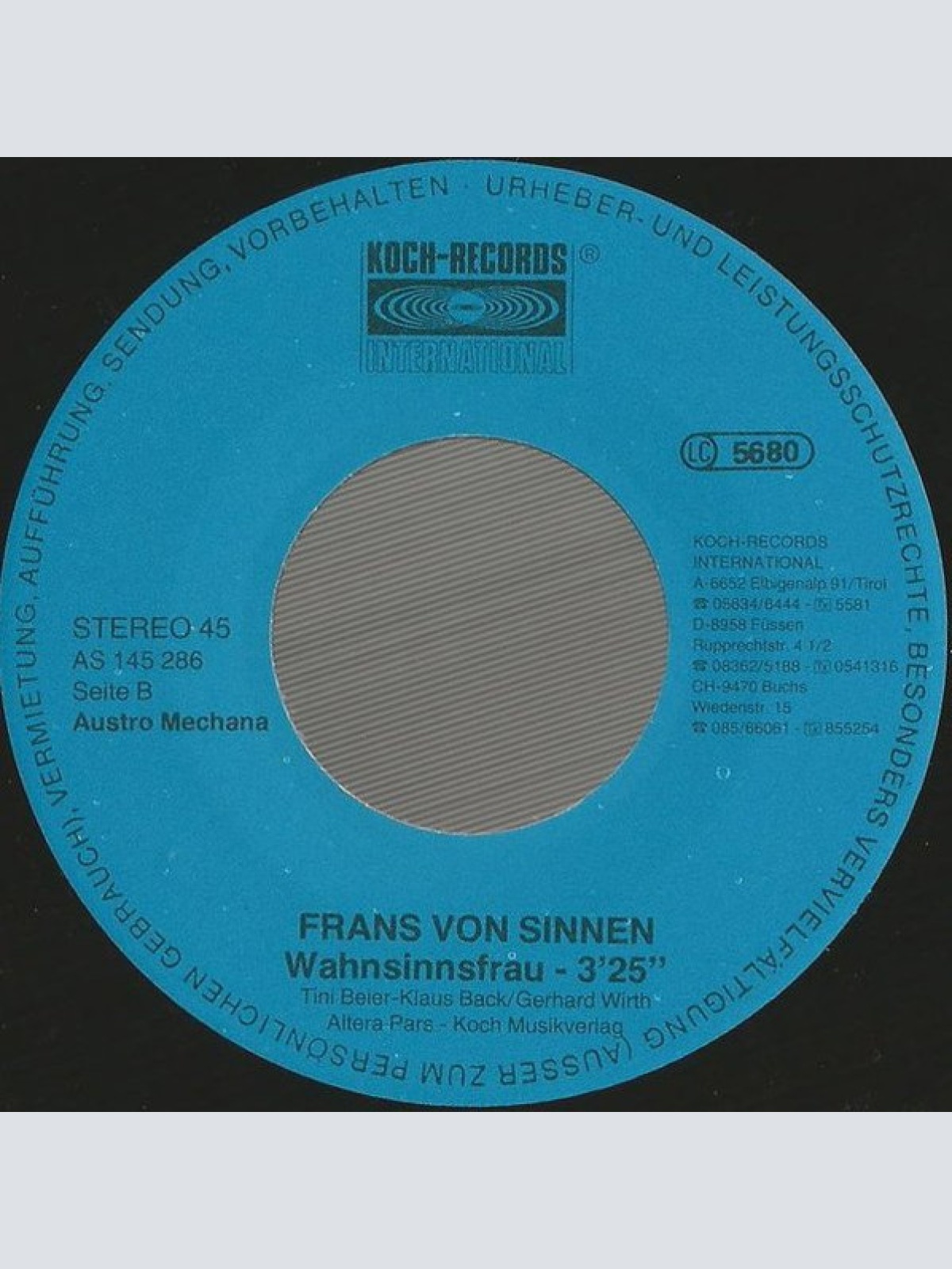 Vinyl / Frans Von Sinnen - Back To The 60's