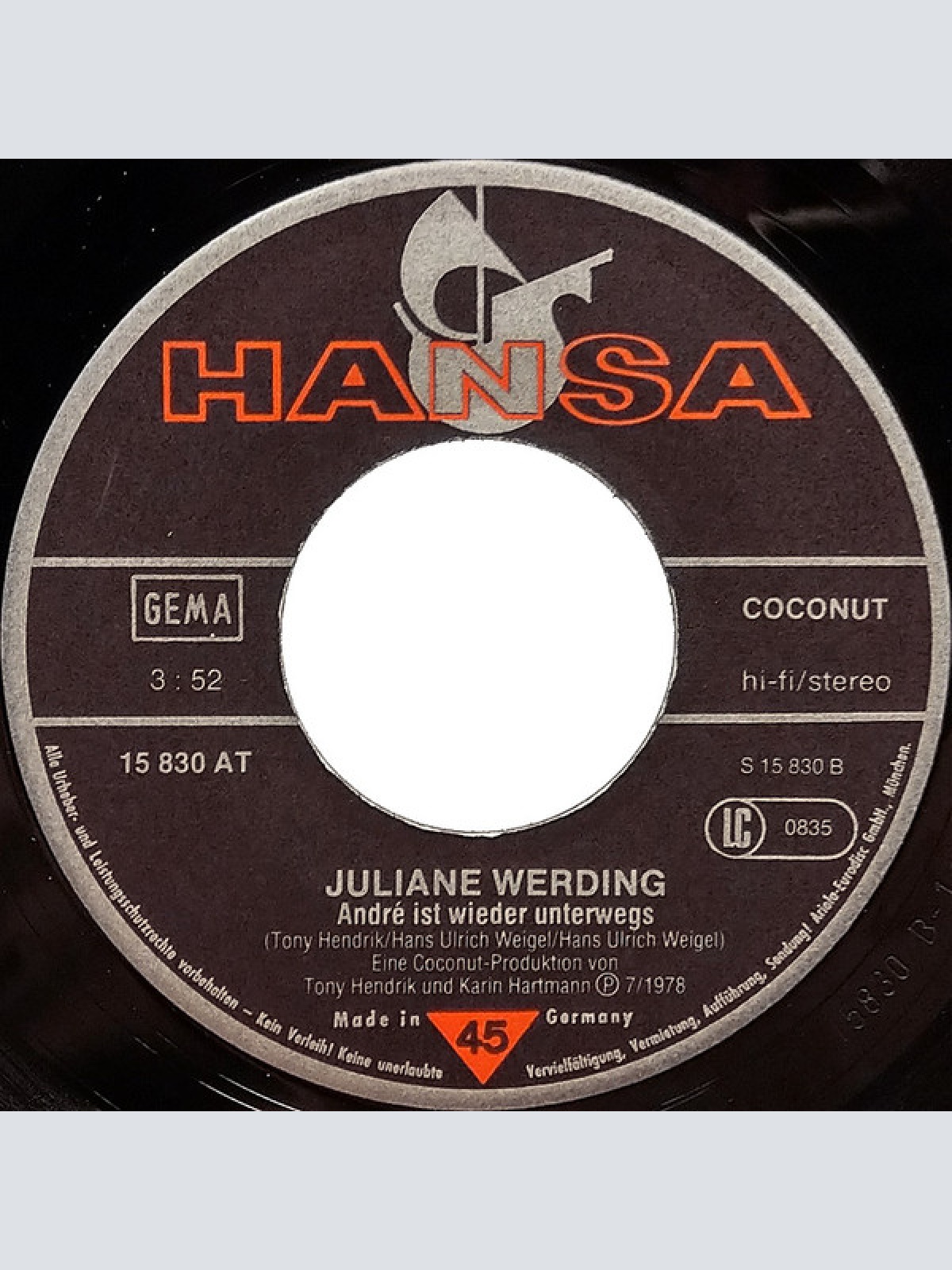 Vinyl / Juliane Werding - Postfach Auf Der Grünen Wiese