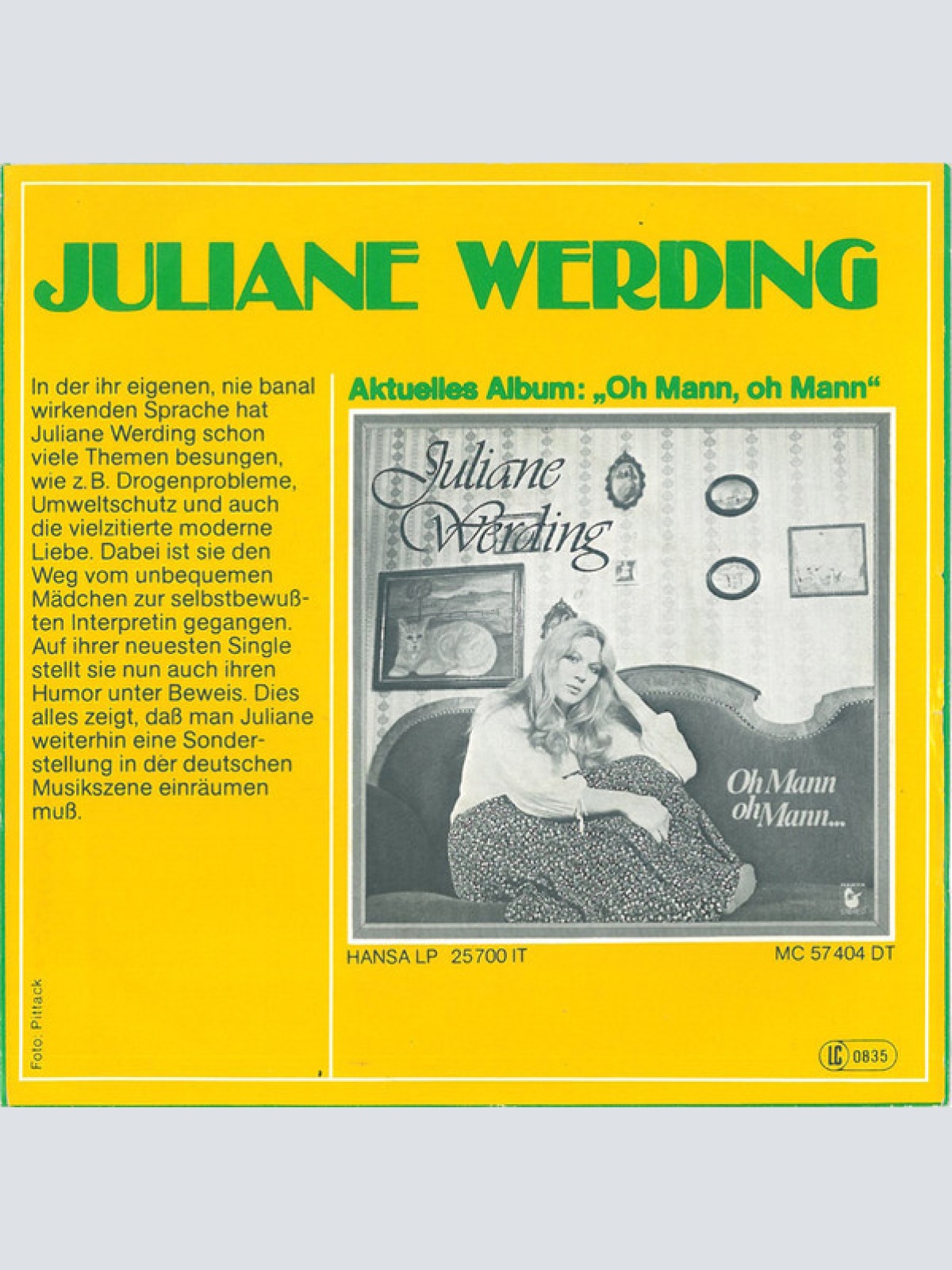 Vinyl / Juliane Werding - Postfach Auf Der Grünen Wiese