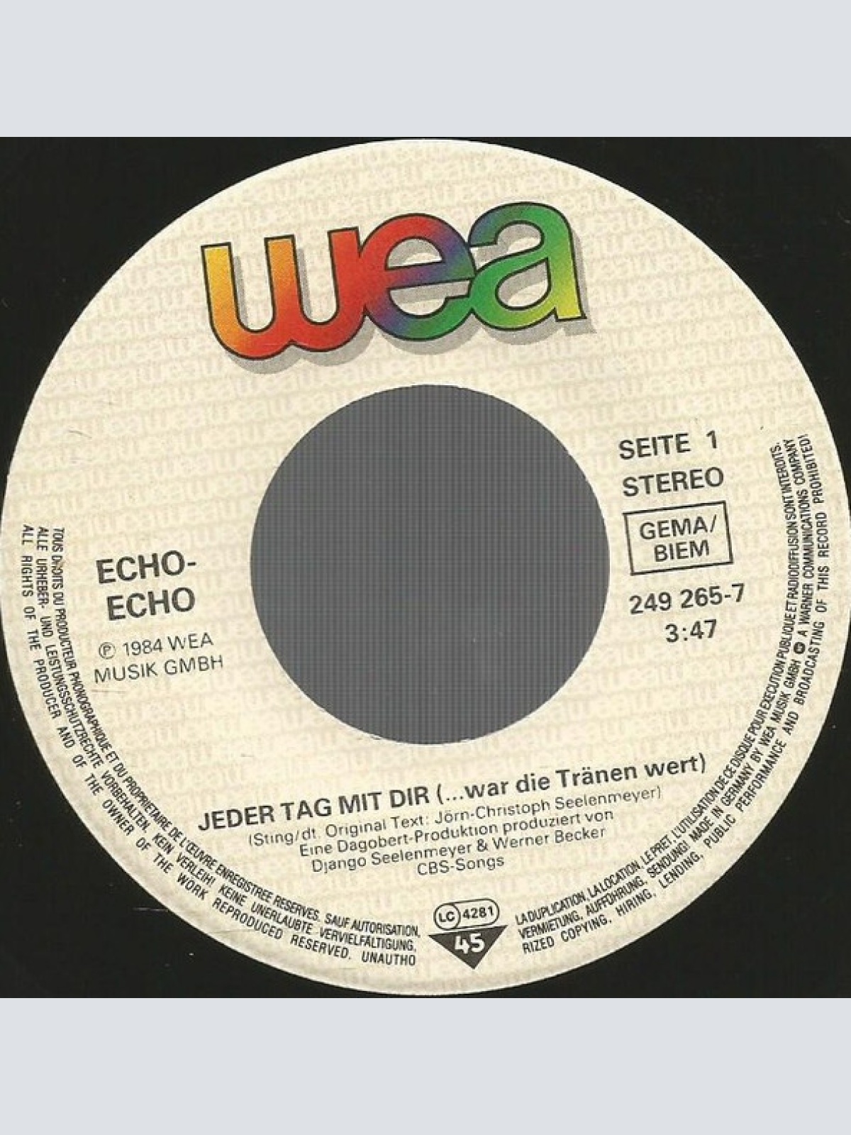 Vinyl / Echo Echo - Jeder Tag Mit Dir (…war Die Tränen Wert)