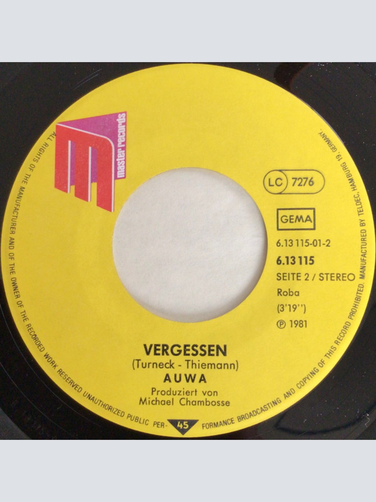 Vinyl / Auwa (2) - Ich Fahr Ab Auf Meer Und Sonne