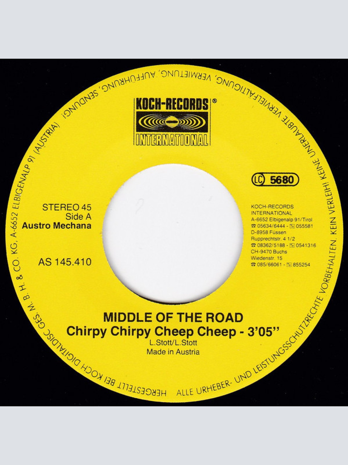 Vinyl / Middle Of The Road - Chirpy Chirpy Cheep Cheep