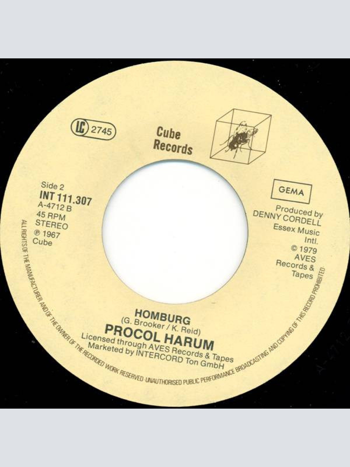 Vinyl / Procol Harum - A Whiter Shade Of Pale / Homburg