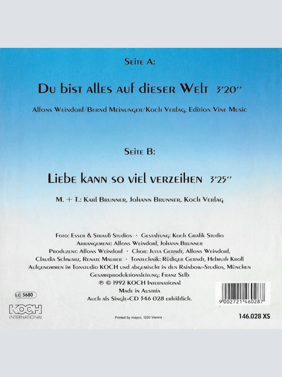 Vinyl / Brunner & Brunner - Du Bist Alles Auf Dieser Welt