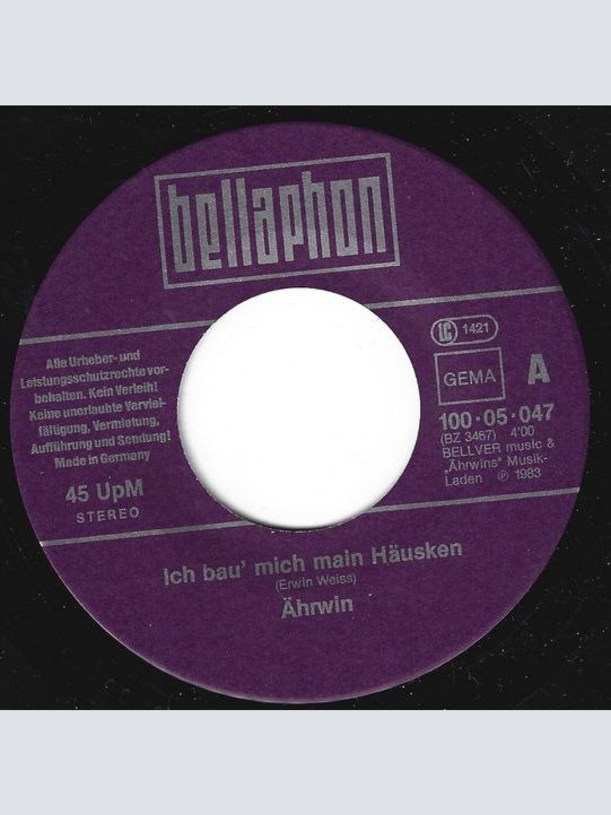 Vinyl / Ährwin - Ich Bau Mich Main Häusken