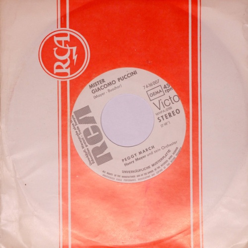 Vinyl / Peggy March - Mister Giacomo Puccini / 1969 (Weil Es So Schön War)
