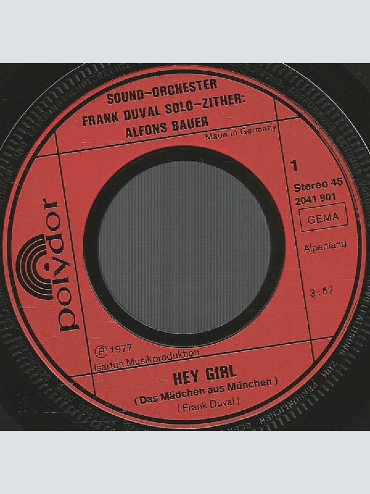 Vinyl / Sound-Orchester Frank Duval* - Hey Girl