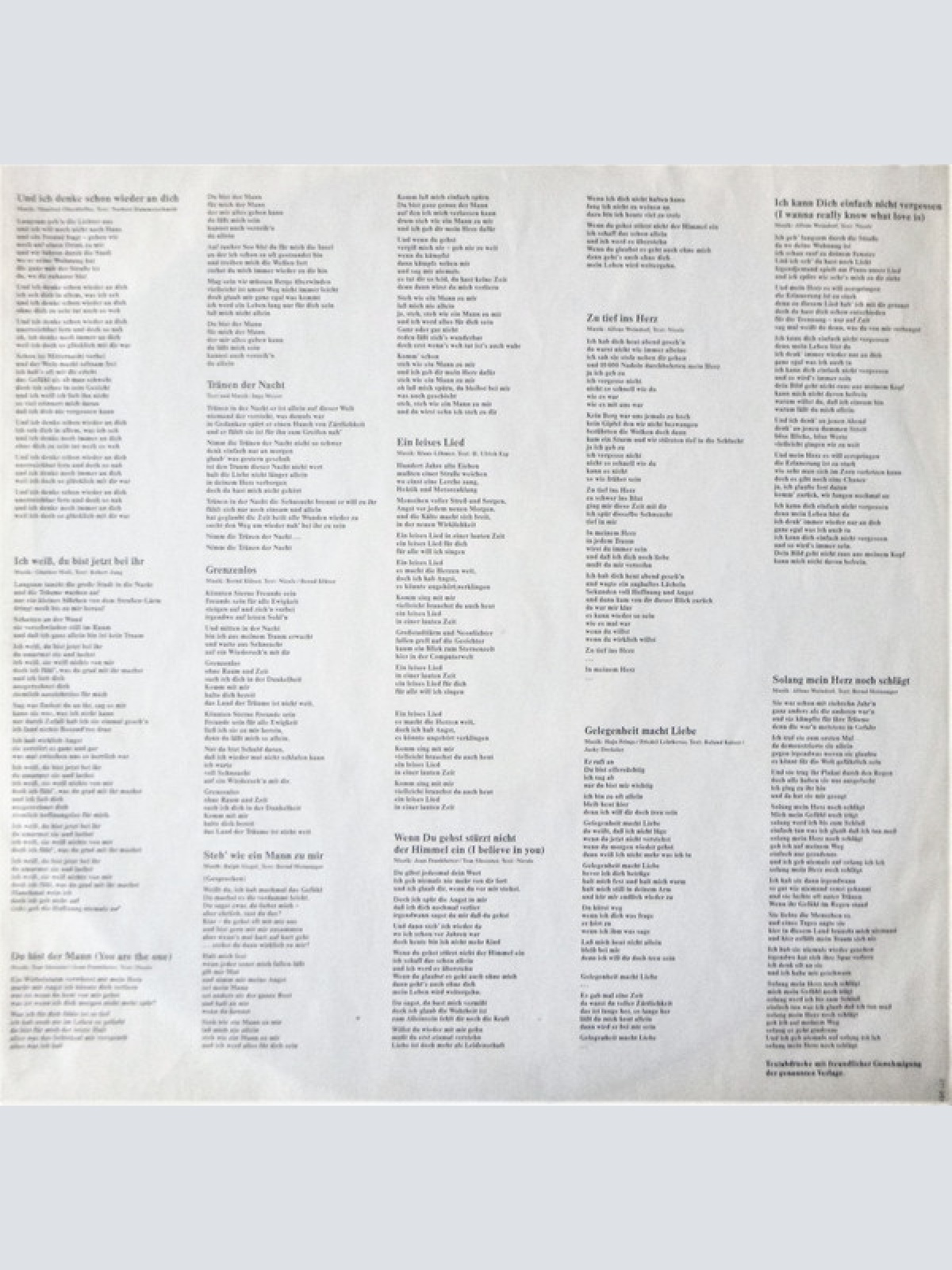 Vinyl / Nicole (2) - Und Ich Denke Schon Wieder An Dich