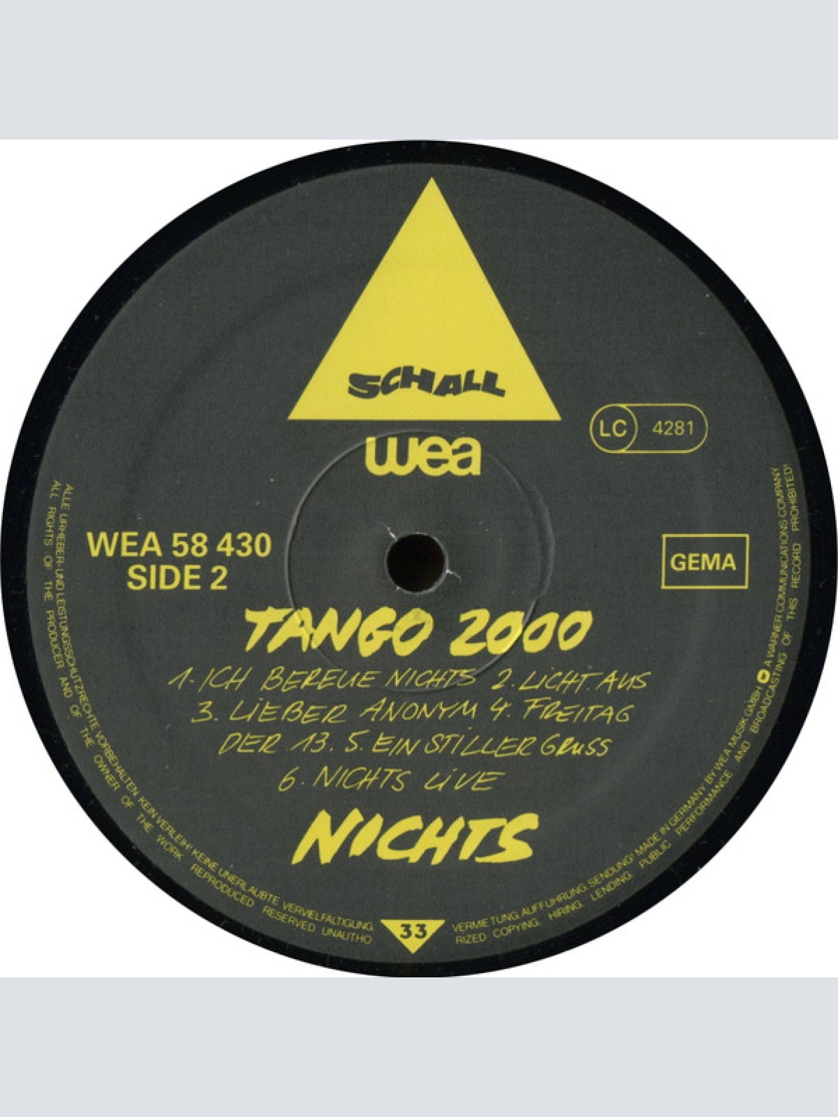 Vinyl / Nichts - Tango 2000