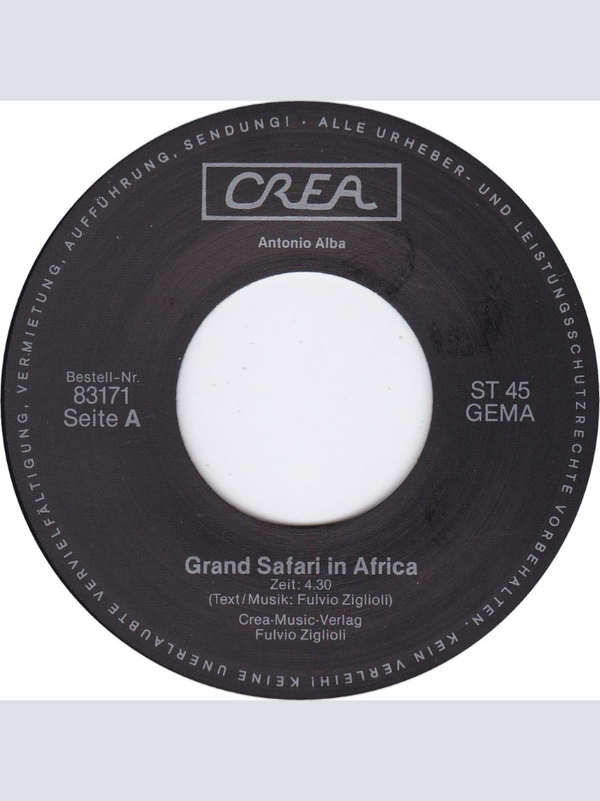 Vinyl / Antonio Alba (2) - Grand Safari In Africa / Estate Senza Te