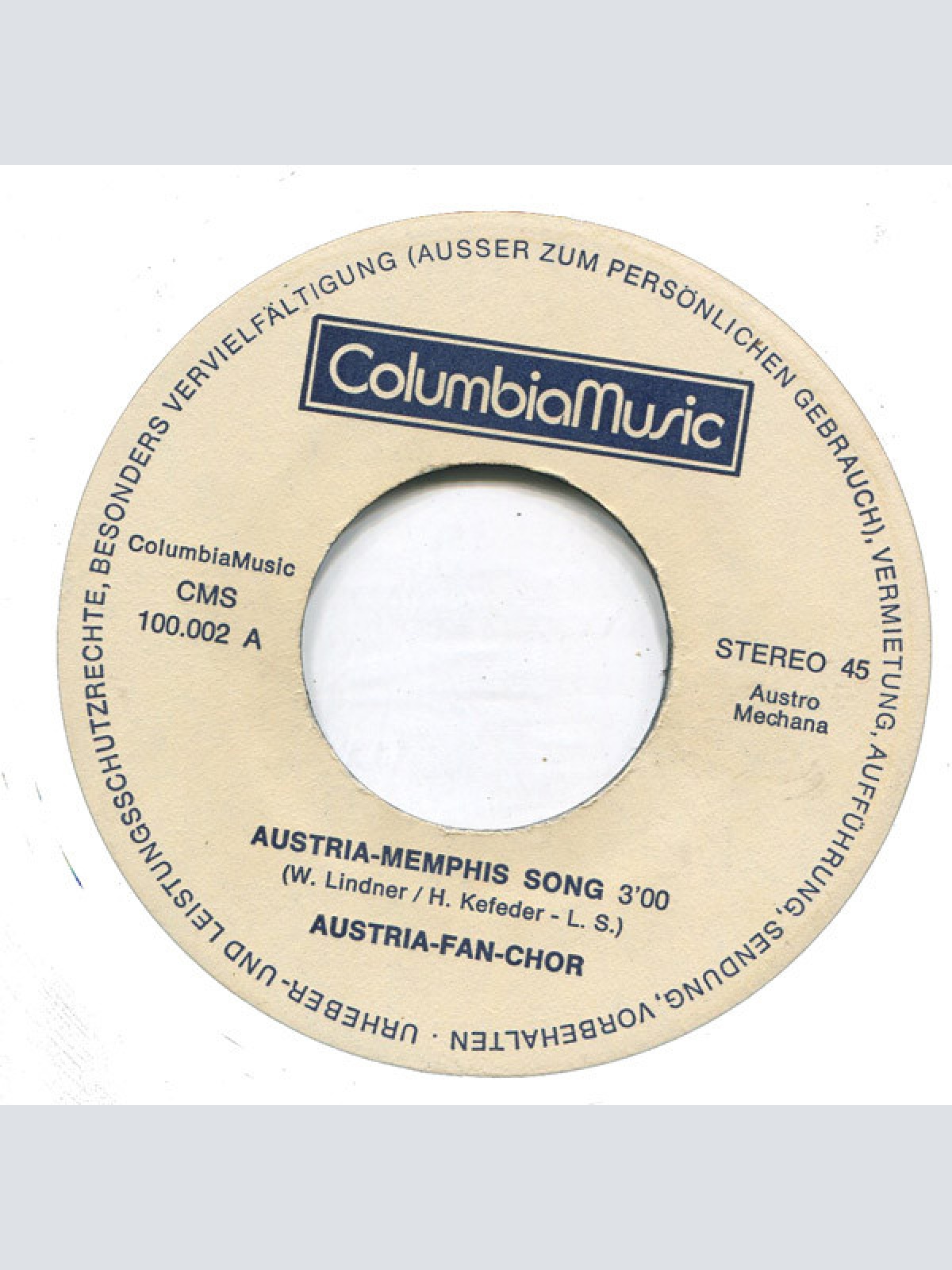 Vinyl / Austria-Fan-Chor* - F.K. Austria Memphis-Song