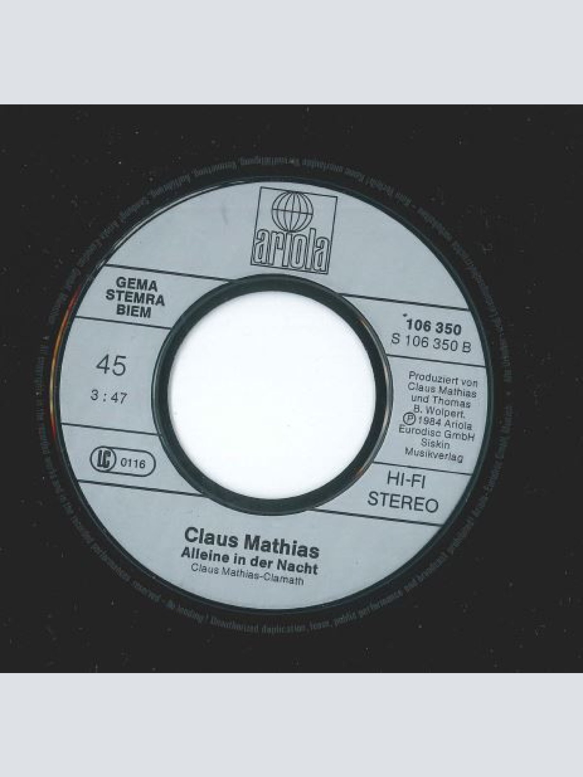 Vinyl / Claus Mathias* - Relax (Komm Tu Es)