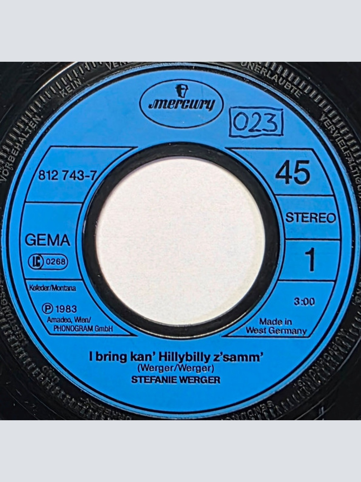 Vinyl / Stefanie Werger - I Bring Kan' Hillybilly Z'samm'