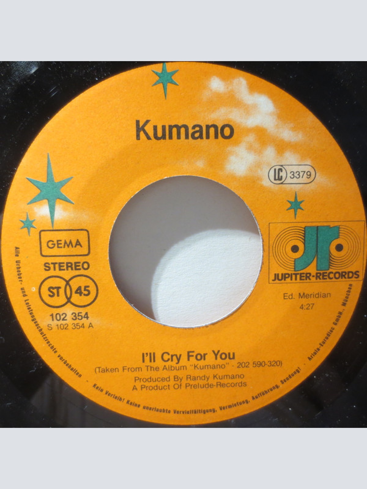 Vinyl / Kumano - I'll Cry For You