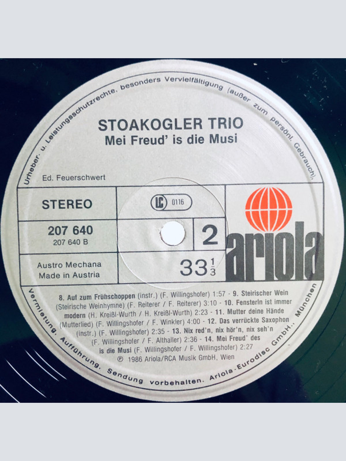 Vinyl / Das Stoakogler Trio* - Mei Freud Is Die Musi