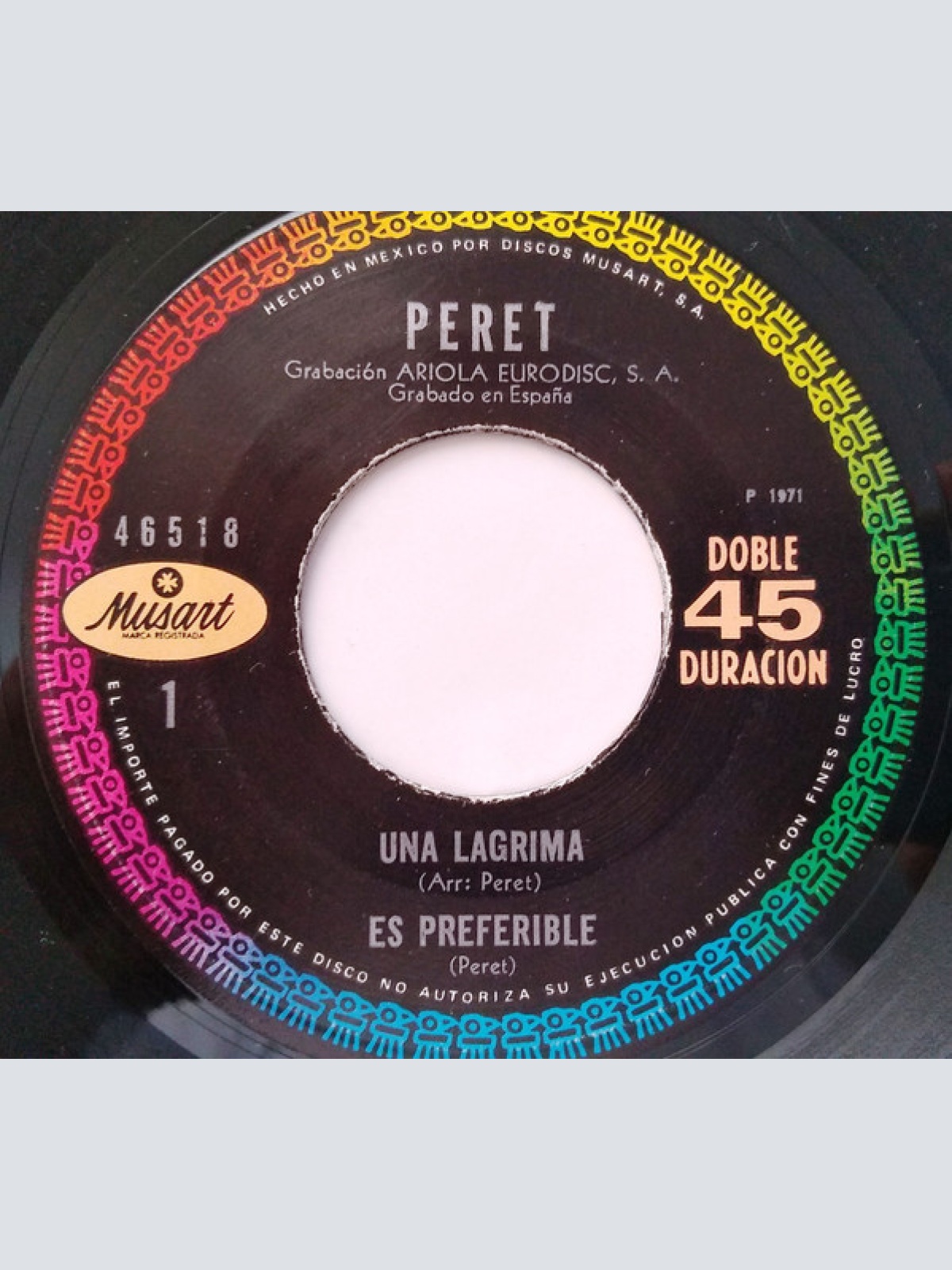 Vinyl / Peret - Una Lagrima