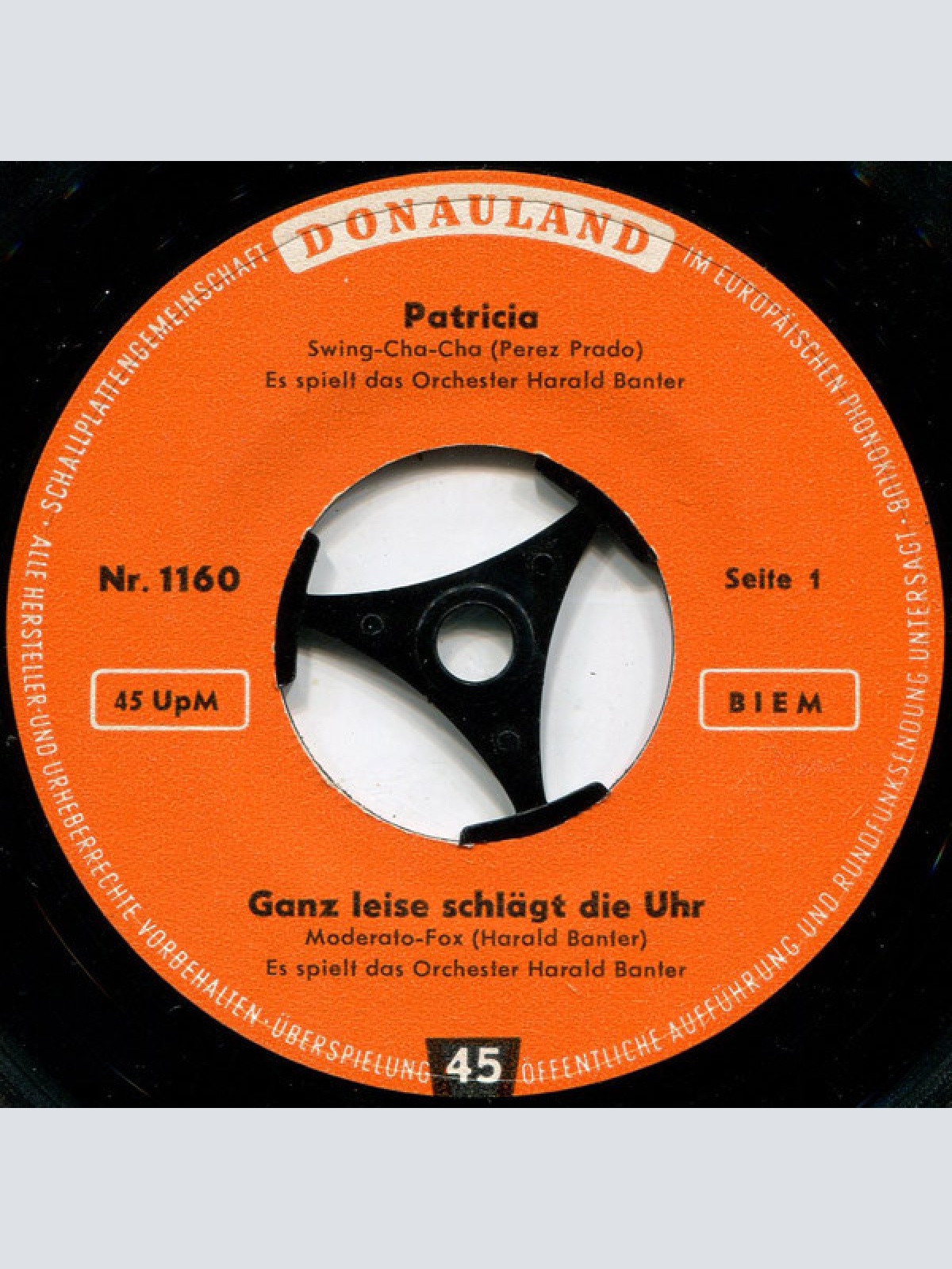 Vinyl / Orchester Harald Banter - Patricia / Ganz Leise Schlägt Die Uhr / Petite Fleur / Why Wait