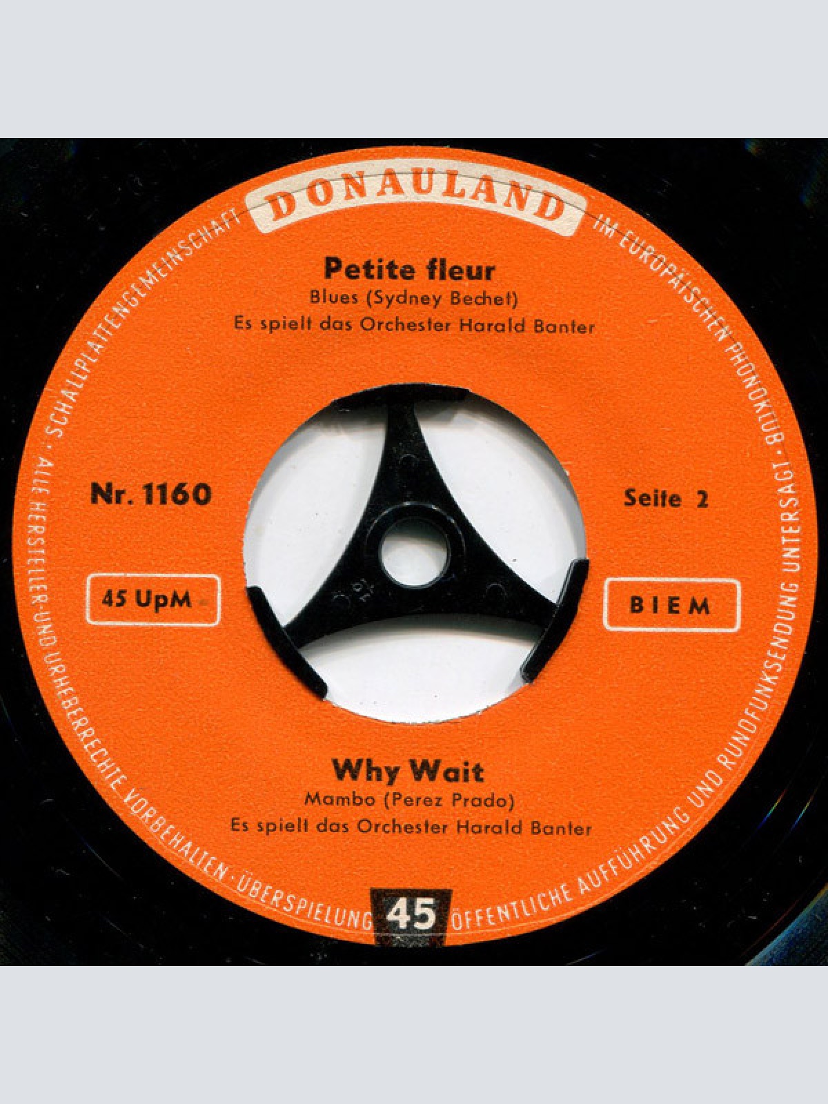 Vinyl / Orchester Harald Banter - Patricia / Ganz Leise Schlägt Die Uhr / Petite Fleur / Why Wait