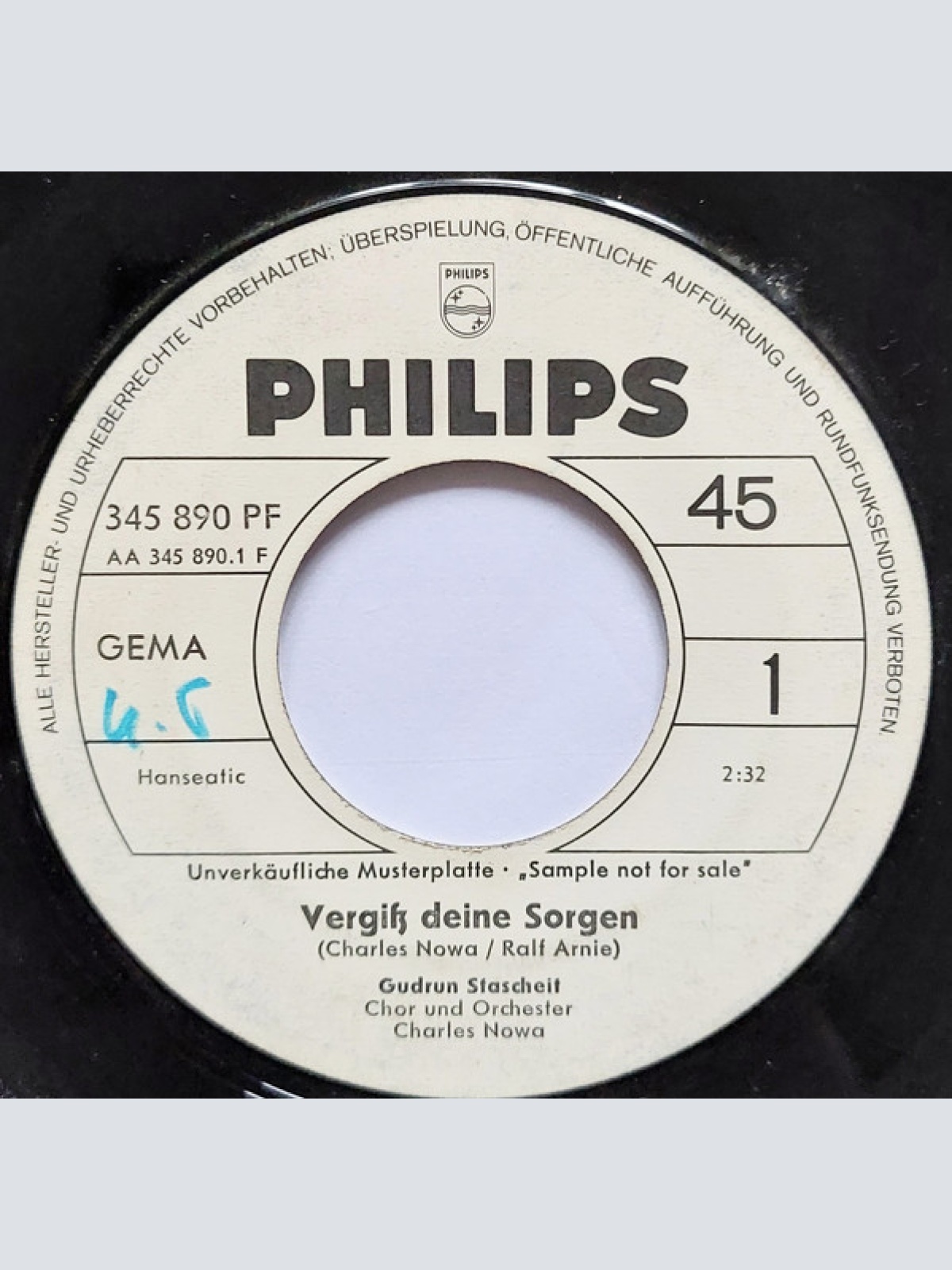 Vinyl / Gudrun Stascheit - Vergiss Deine Sorgen / Nur Ein Traum