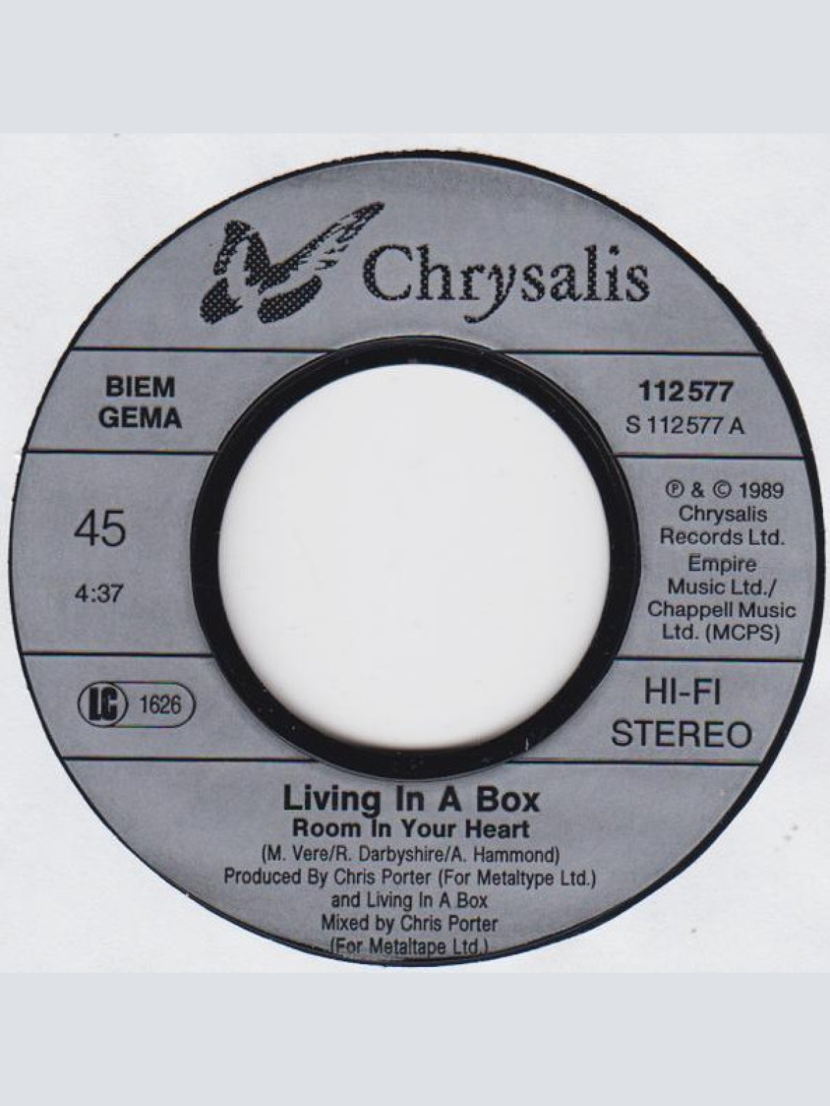 Vinyl / Living In A Box - Room In Your Heart