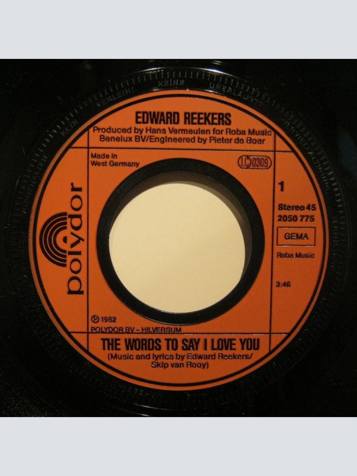 Vinyl / Edward Reekers - The Words To Say I Love You