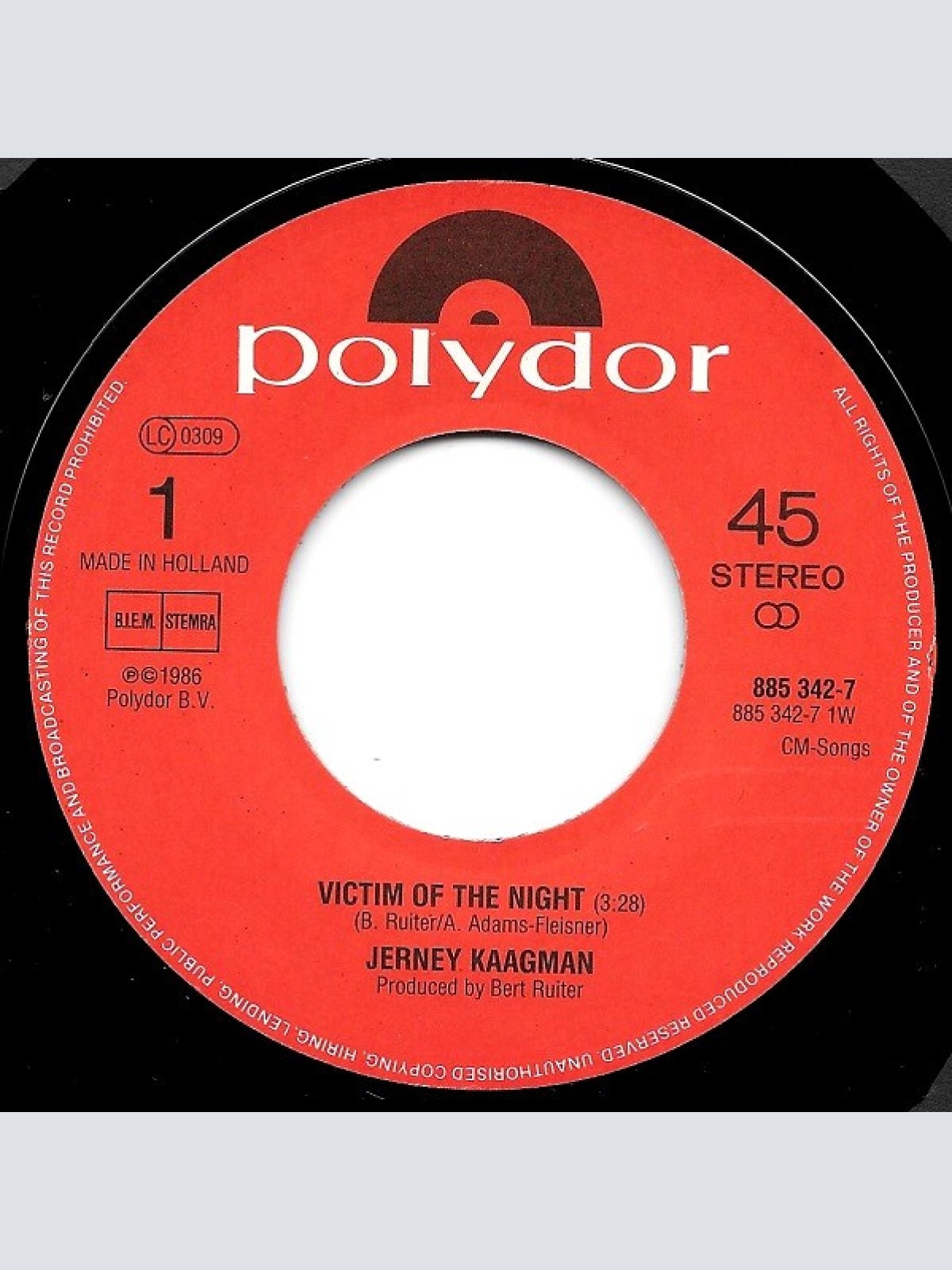 Vinyl / Jerney Kaagman - Victim Of The Night