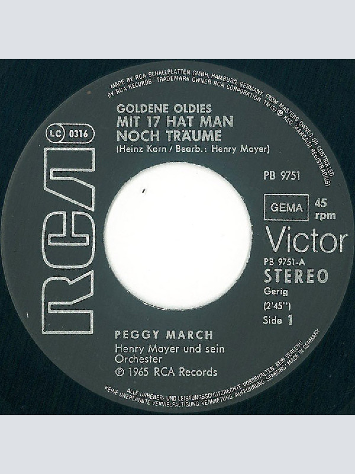 Vinyl / Peggy March - Mit 17 Hat Man Noch Träume / Romeo Und Julia