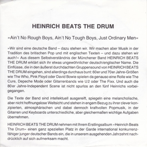 Vinyl / Heinrich Beats The Drum - Once In A Lifetime