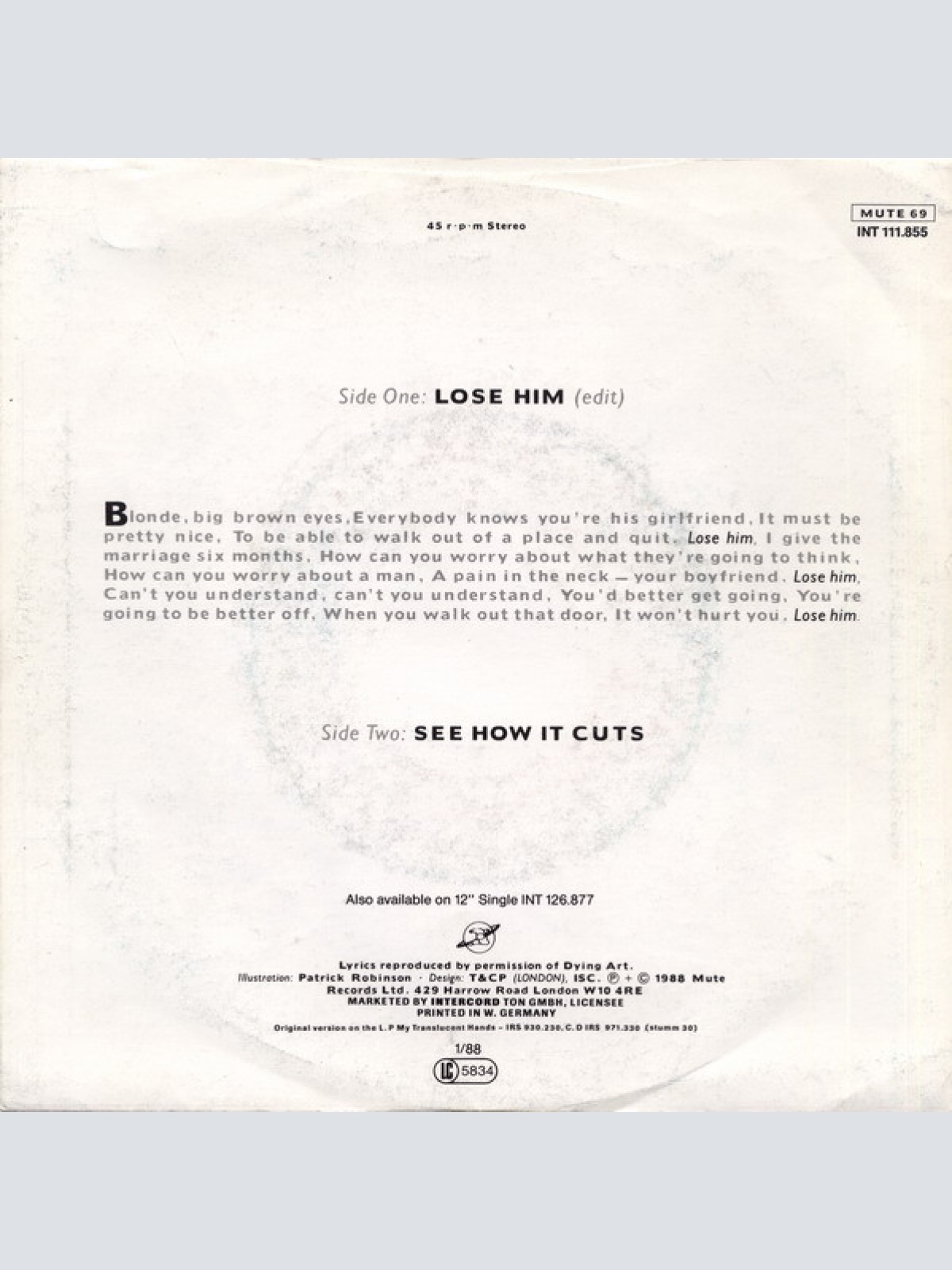 Vinyl / I Start Counting - Lose Him (Edit)