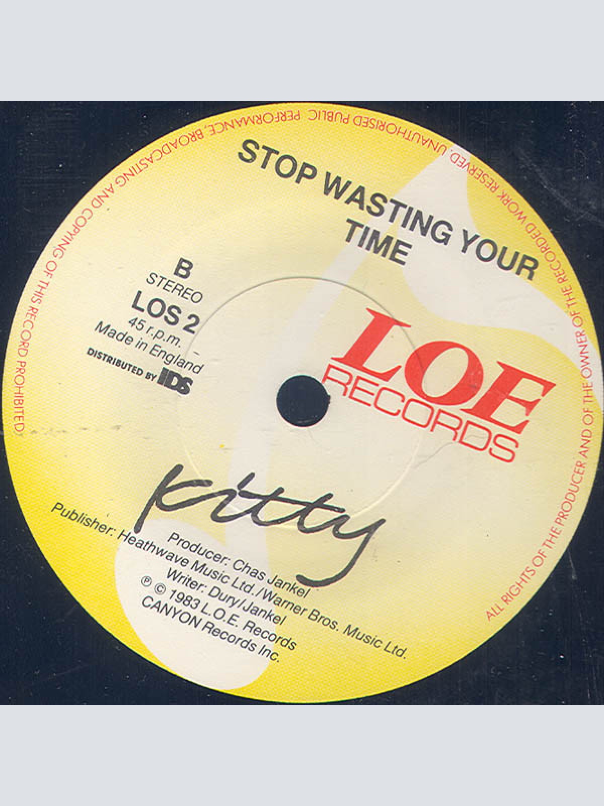 Vinyl / Kitty* - Glad To Know You