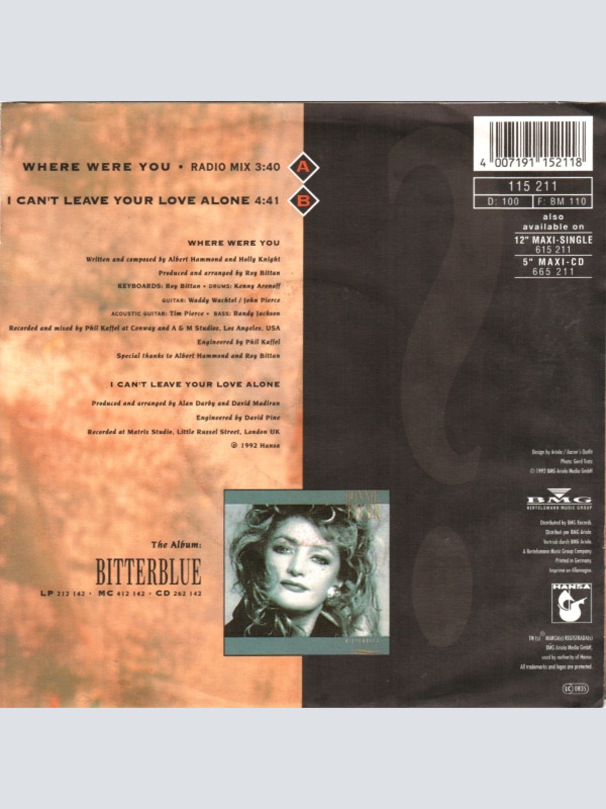 Vinyl / Bonnie Tyler - Where Were You