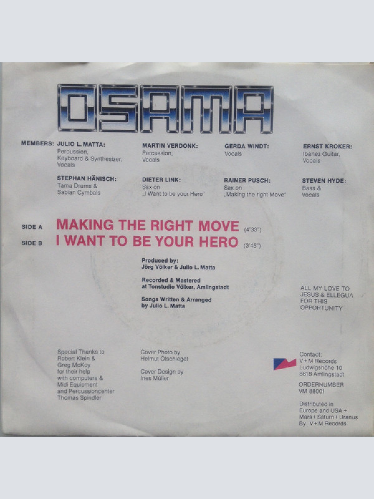 Vinyl / Osama (9) - Making The Right Move