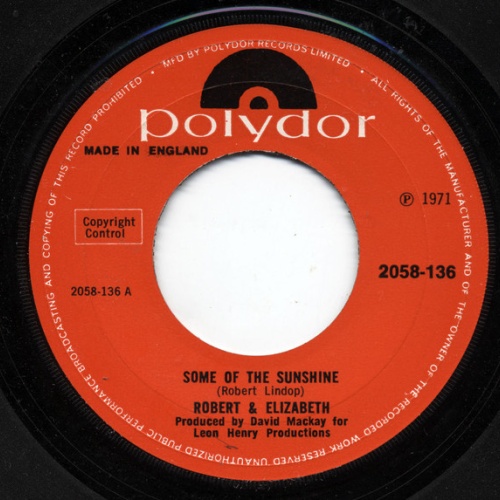 Vinyl / Robert* &  Elizabeth (38) - Some Of The Sunshine