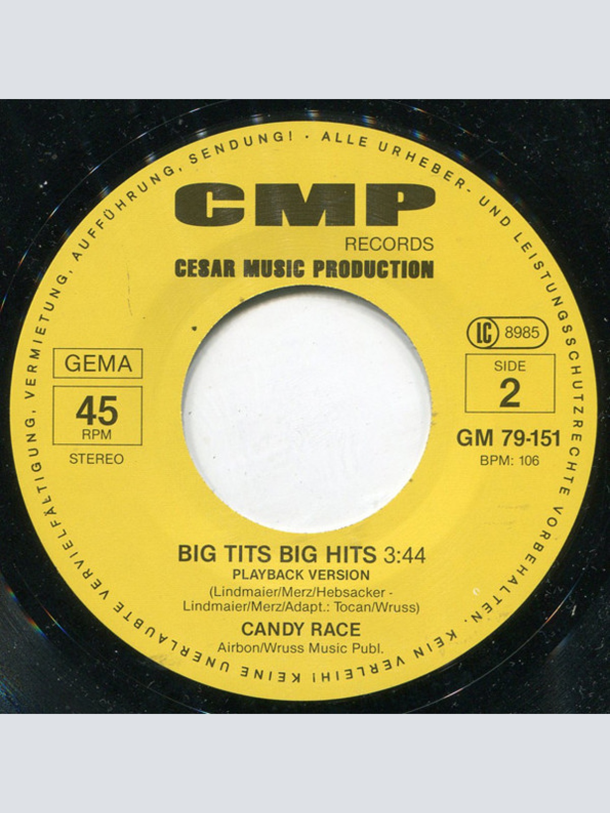 Vinyl / Candy Race - Big Tits Big Hits