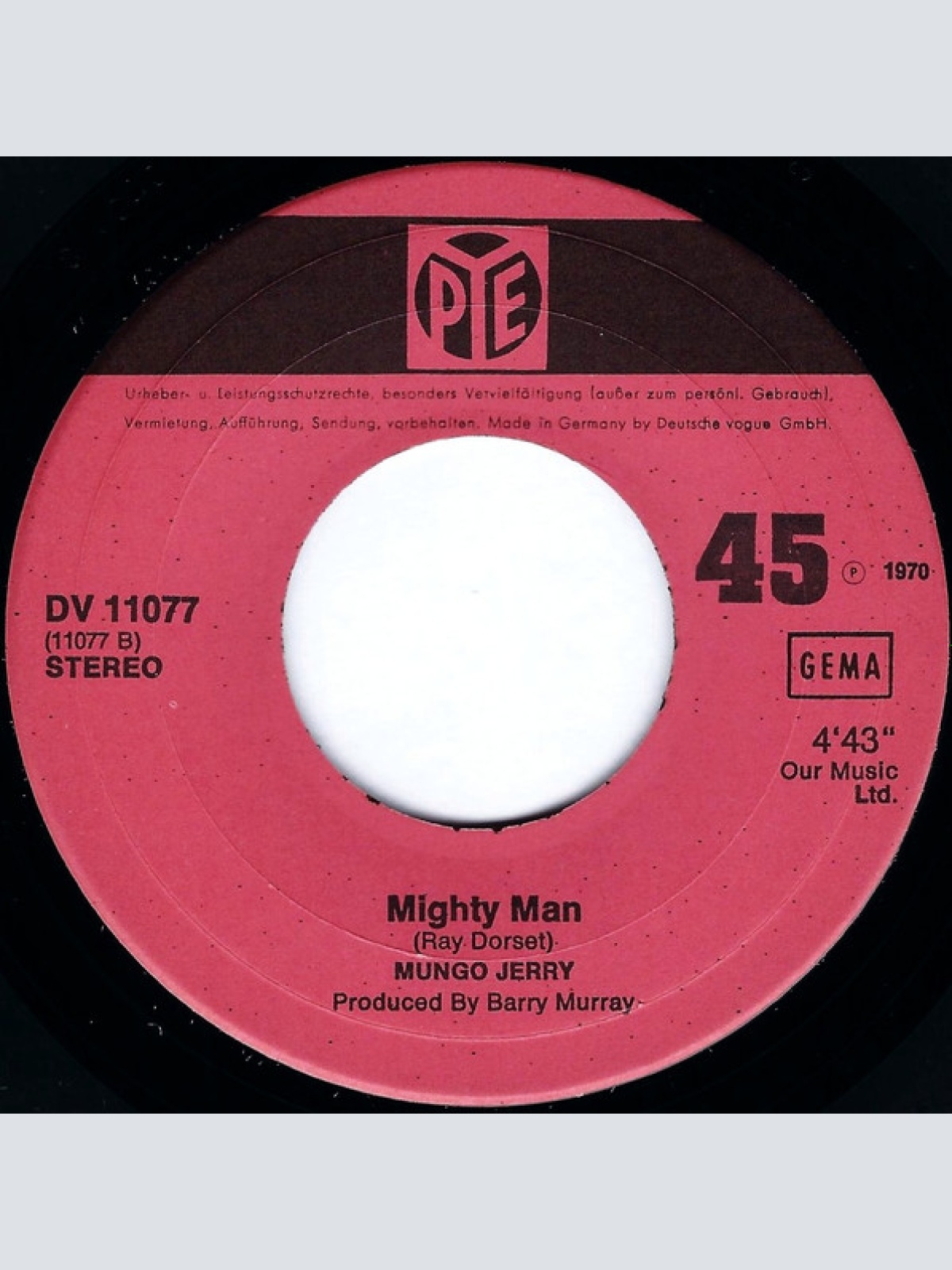 Vinyl / Mungo Jerry - In The Summertime (Originalaufnahme)