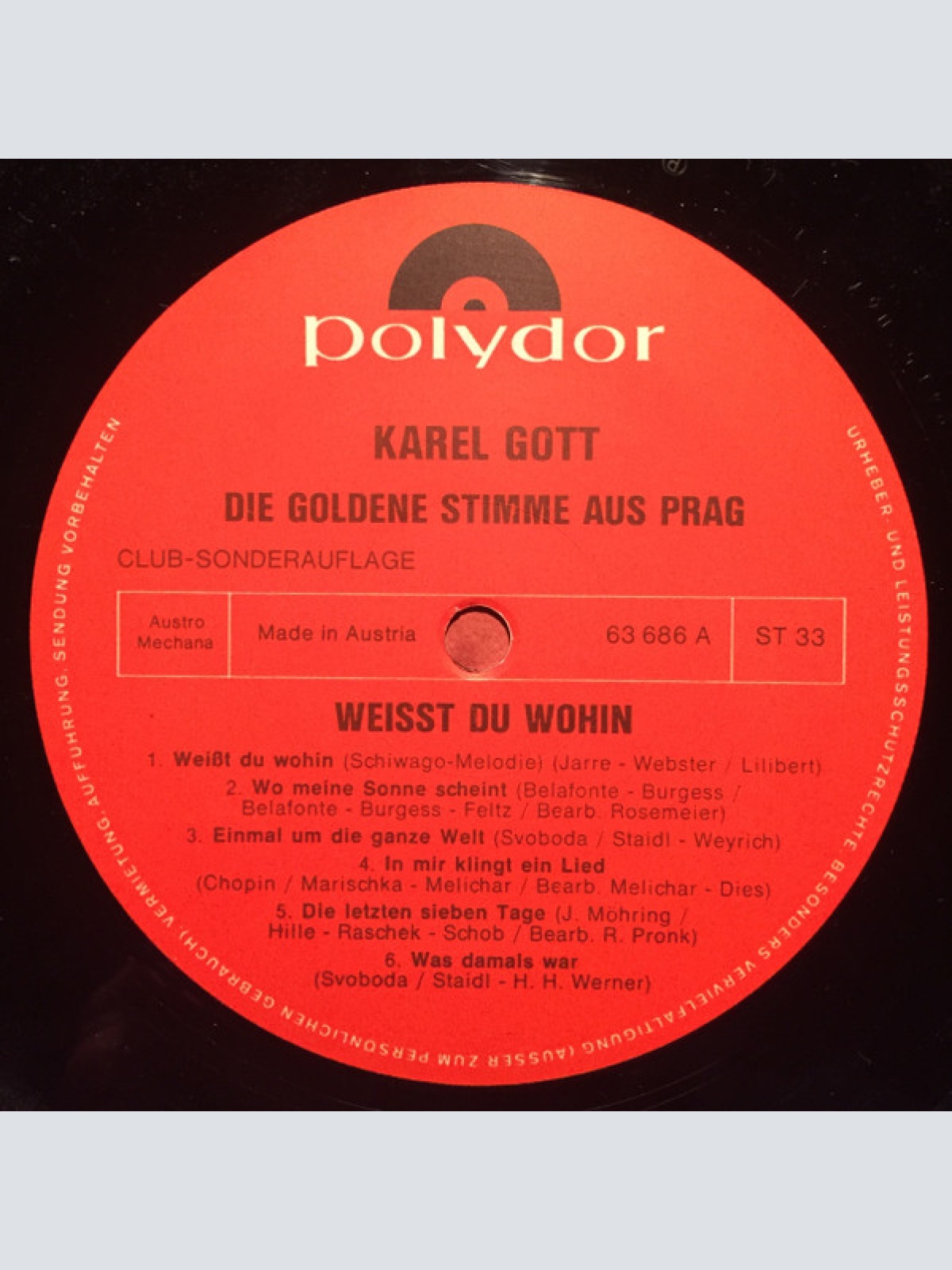 Vinyl / Karel Gott - Weißt Du Wohin