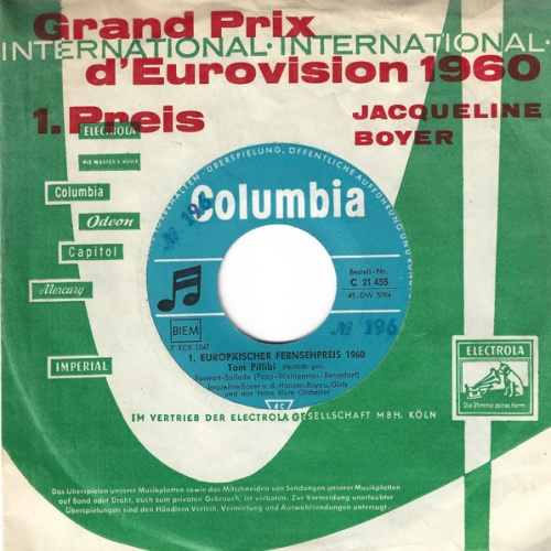 Vinyl / Jacqueline Boyer Und Die Hansen Boys & Girls Und Das Hans Blum Orchester - Tom Pillibi / Grüß Mir Die Liebe