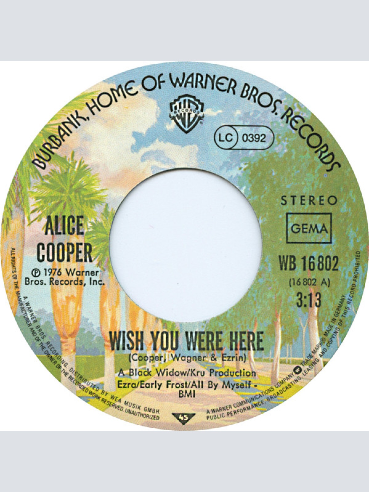 Vinyl / Alice Cooper (2) - Wish You Were Here / I Never Cry