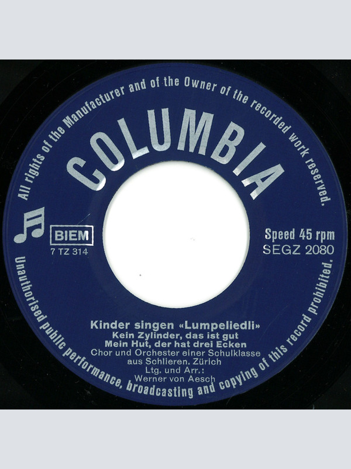 Vinyl / Chor und Orchester einer Schulklasse Aus Schlieren, Zürich* - Kinder Singen Lumpeliedli