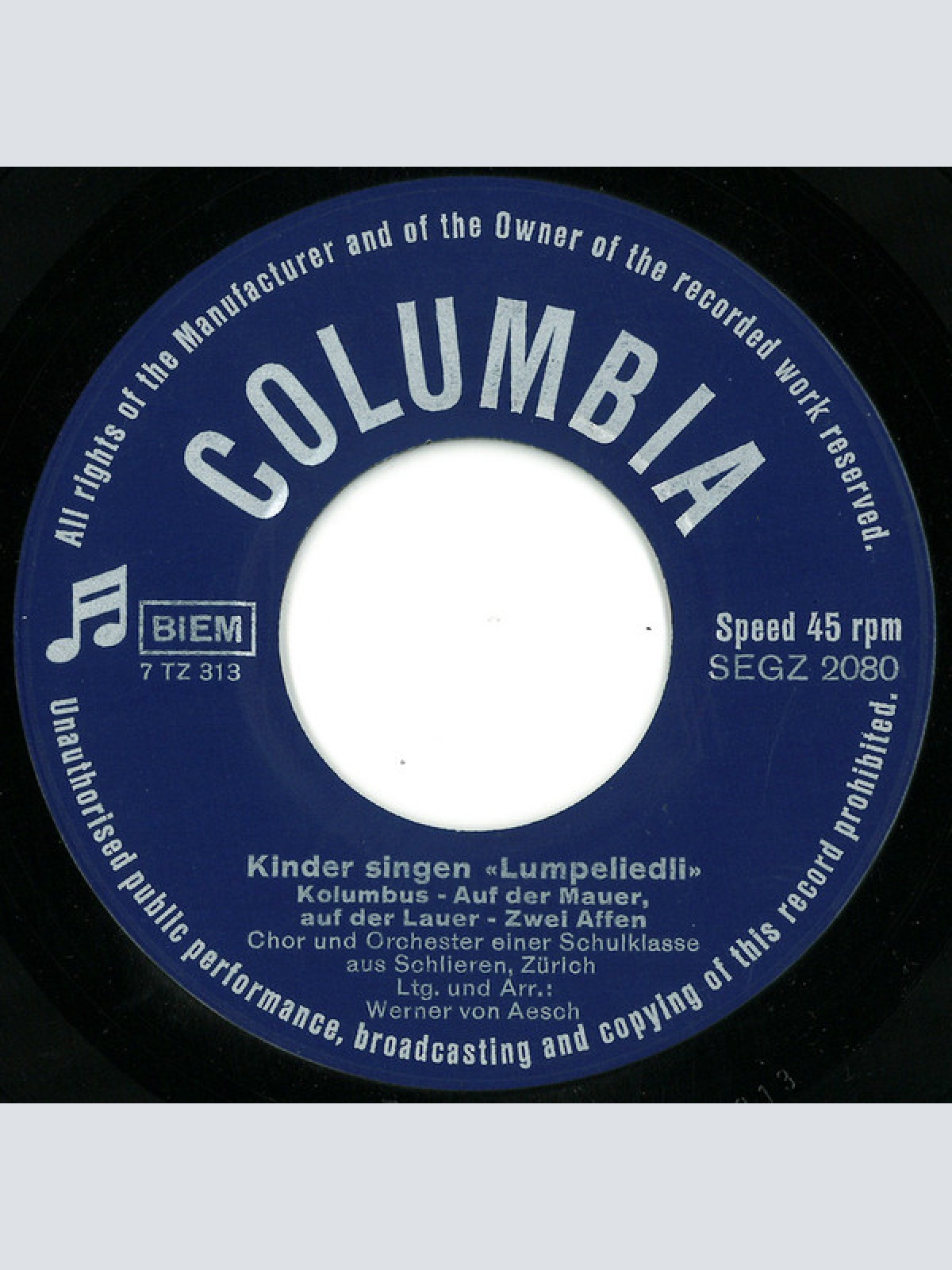 Vinyl / Chor und Orchester einer Schulklasse Aus Schlieren, Zürich* - Kinder Singen Lumpeliedli