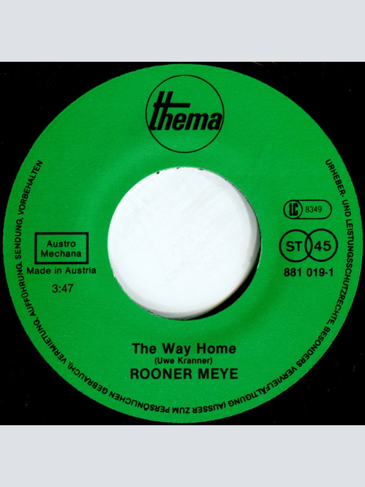 Vinyl / Rooner Meye - The Way Home / Eleanor Plunkett