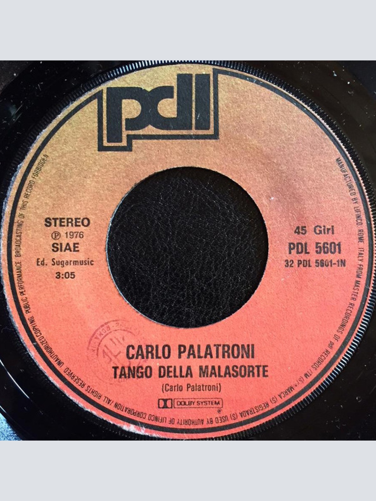 Vinyl / Carlo Palatroni - Tango Della Malasorte