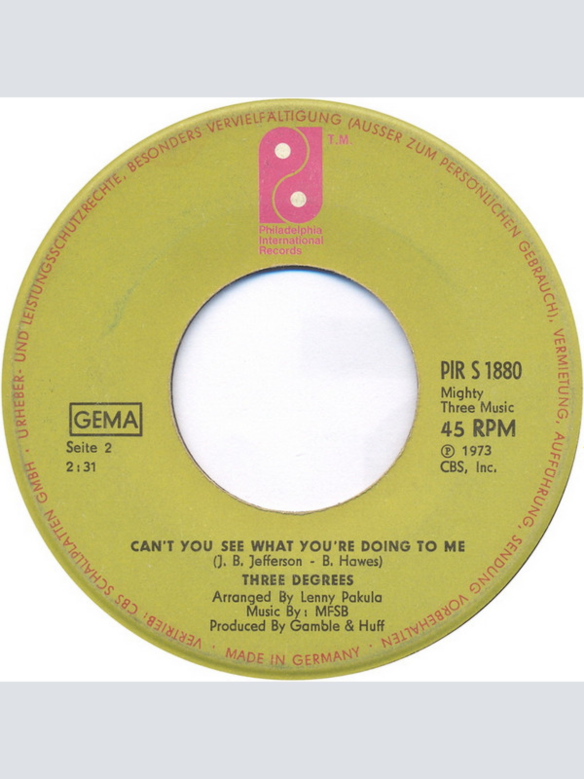 Vinyl / Three Degrees* - Dirty Ol' Man