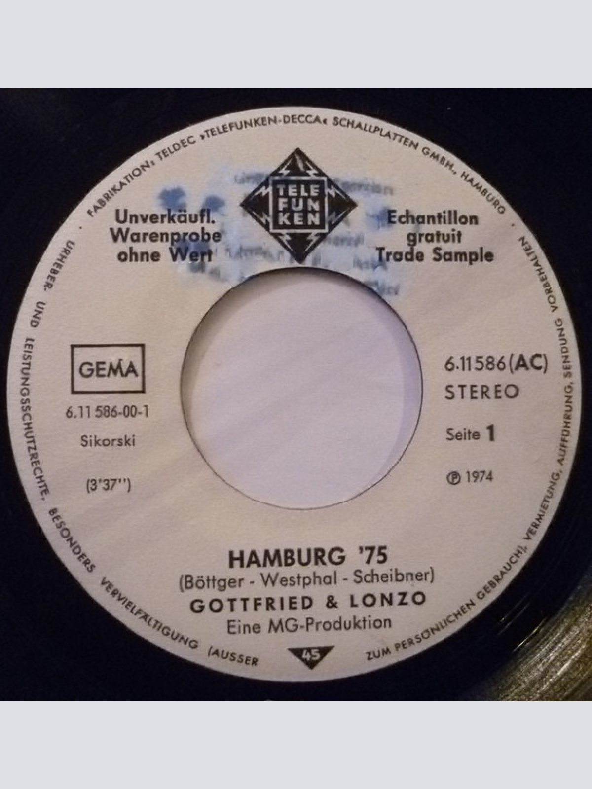 Vinyl / Gottfried* & Lonzo* - Hamburg '75
